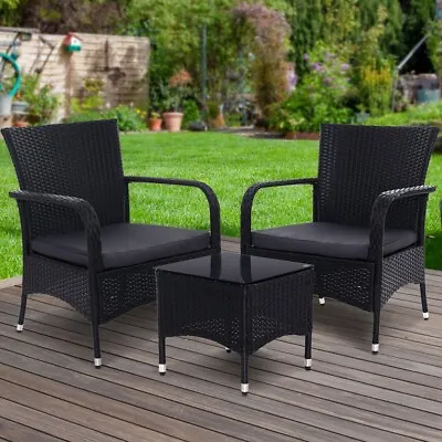 $218.97 • Buy Outdoor Furniture Patio Set Wicker Outdoor Conversation Set Chairs Table 3PCS