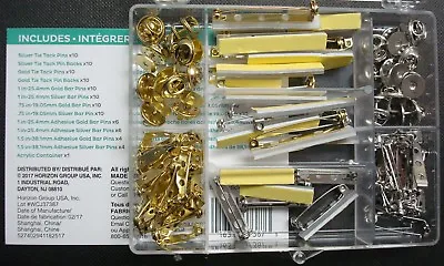101pc Bar Pin Tie Tack Finding Value Pack Assortment Silver Gold AS002 • $3.95