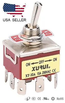 $7.38 • Buy Heavy Duty 3pdt On-off-on Toggle Switch 20a 125v, 15a 250v Spade Terminals (33a)
