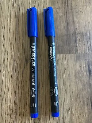 Staedtler Lumocolour Permanent Super Fine OHP Pens BLUE REF : 313-3(PKT 2 PENS) • £6