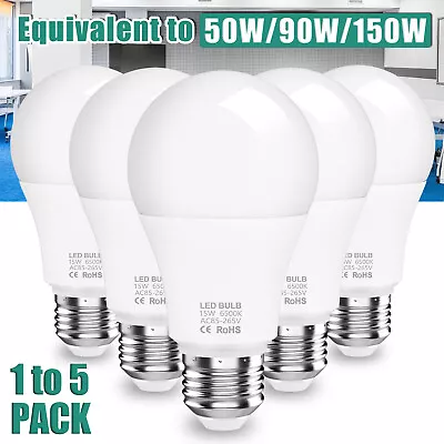 LED Light Bulbs 50/90/150/180W Equivalent A19 E26 E27 Lamp Daylight White 6500K • $36.95