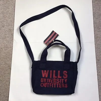 Jack Wills Crossbody Shoulder & Hand Bag Navy Canvas 100% Cotton Small • £13