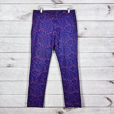 Bonobos Chino Pants Mens Blue Paisley Slim Fit Straight Leg Pockets 32x34 • $21.24