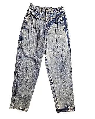 Vintage 90s Venezia Acid Wash High Rise Mom Jeans Womens 15/16-28x30 Tapered • $18.99