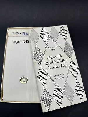 Vintage Mens Handkerchiefs 2 Boxes - Monogramed RB & B • $14.50