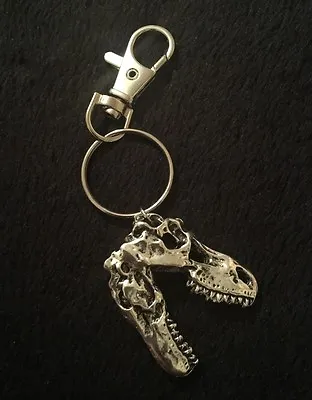 £10.95 • Buy T-Rex DINOSAUR SKULL Pendant Key Ring Key Chain T REX Silver Jurassic Park World