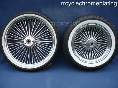 DNA Mammoth 52 Spoke Chrome Rim Wheels Package Tires Harley Softail Deluxe 08-23 • $1949