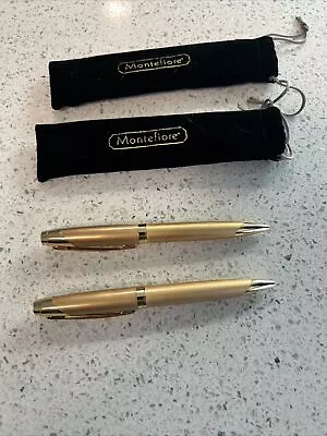 Montefiore Pen Set Of Two Gold Color In Original Sleeve • $19.99