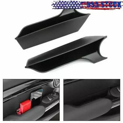 Black Interior Door Armrest Storage Box Organizer Holde Tirm For MINI Cooper UE • $19.73