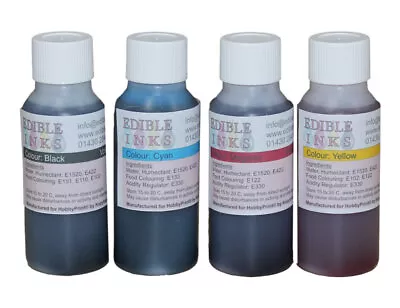 4 Colour Edible Ink Set For Canon Printers - 4 X 50ml Bottles. • £14.99