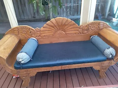 Antique Style 2.5 Seater Wooden Sofa From Indonesia • $350