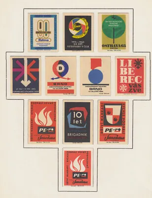 Series Of Old Czechoslovakian Matchbox Labels From 1965 /3807-3817/ • $0.99