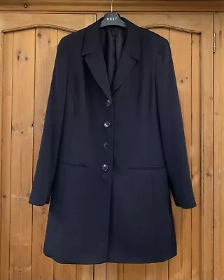 Next * 10 - 12 * Navy Blue Longline Long Blazer Jacket * Fully Lined * Excellent • £16