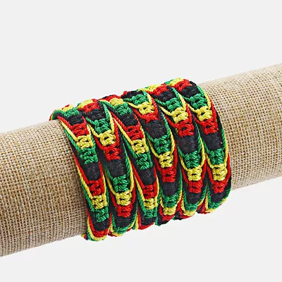 20Pcs Handmade Rasta Hippie Jamaican Color Friendship Bracelet Jewelry Bangles • $10.50