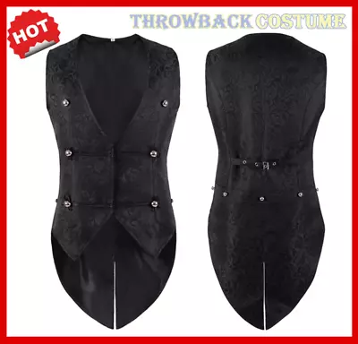 Mens Medieval Renaissance Vest Waistcoat Gothic Steampunk Coat Halloween Costume • $33.29