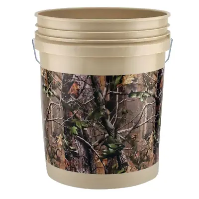 Brown Tan 5 Gal Camo Pail Camouflage 5 Gallon Bucket Realtree APG Buckets • $11.99