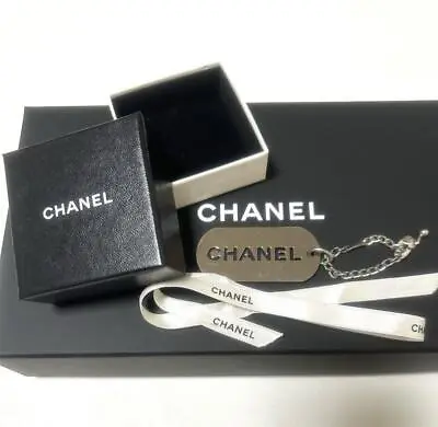 CHANEL Silver Key Ring Logo Plate Bag Charm Key Holder With BoxRibbon • $138.98