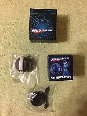 Cap On MEGA MAN GREY MINI HELMET REPLICA Plus Sealed Figure LOOTCRATE Exclusive • $15.99