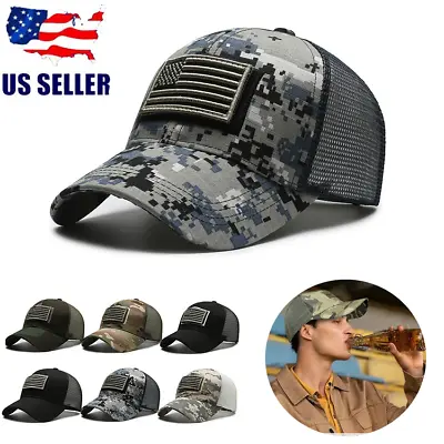 Baseball Cap Men Tactical Army Cotton Military Dad Hat USA American Flag Hats US • $9