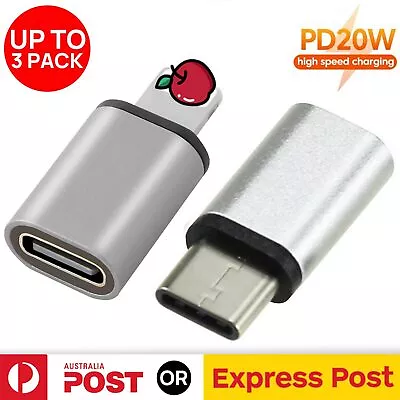 1/3x USB C Type C Male To IPhone IOS Female Charging Port Adapter Fast Converter • $7.95