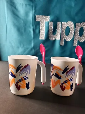 Tupperware Winter Cure Mug & Spoon Set 11oz Set Of 2 With Hang On Spoon New • $12.99