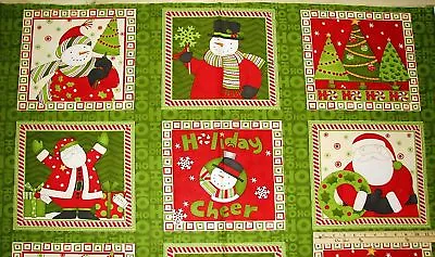 Ho Ho Holiday Santa Mumm Christmas Fabric Panels 23  X 42    #67445 • $3.25