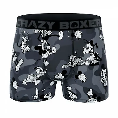 Crazy Boxer Disney Mickey Mouse In Black And White Boxer Briefs Black • $19.98