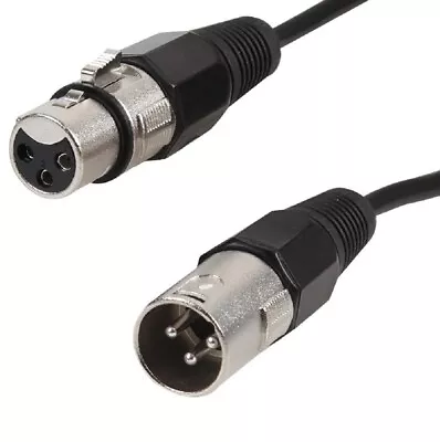 XLR Cable Male To Female Microphone Speaker Lead 0.5m 1m 2m 3m 5m 10m 15m 20m • £3.99