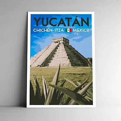 Yucatan Chichen Itza Mexico Travel Poster / Postcard El Castillo Multiple Sizes • $5.99