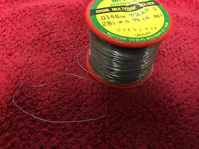 Sn63/37 Wrap 3 .0148  1/2 Lb Multicore Solder New Old Stock • $18