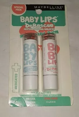 2 MAYBELLINE BABY LIPS DR RESCUE MEDICATED BALM 35 TOO COOL + CORAL Nip • $21.99