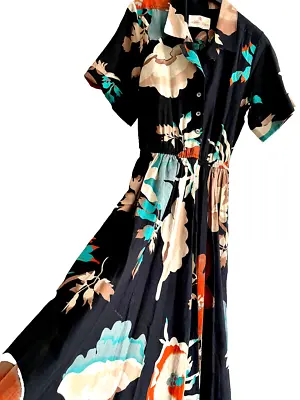 Vtg Tea Dress Sz M Horrockses Floral Elasticated Waist Grannycore Cottage 70s 80 • £96.90