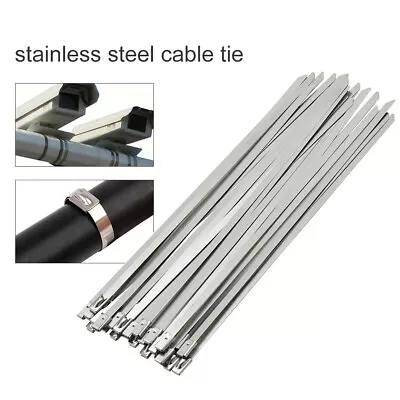 100PCs 12inch Metal Cable Ties Heavy Duty Multi-purpose Self-locking Zip Ties • $11.99