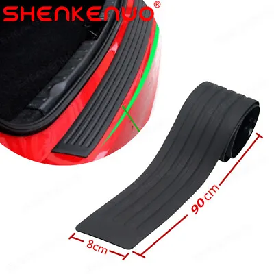 Black Rear Bumper Rubber Pad Kit Guard Sill Plate Trunk Protector Trim Cover • $7.99