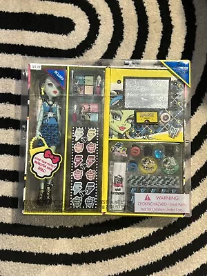 New Monster High Make Up Case Frankie Doll Light Up Mirror Lip Gloss Nail Polish • $45