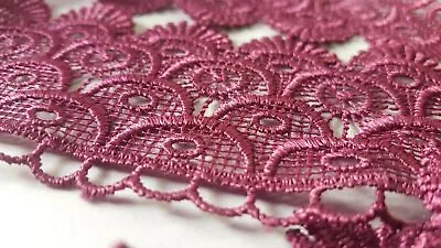 Guipure Venice Lace Trim Edging Red Purple For Sewing Craft Costumes Home Decor • £6.73