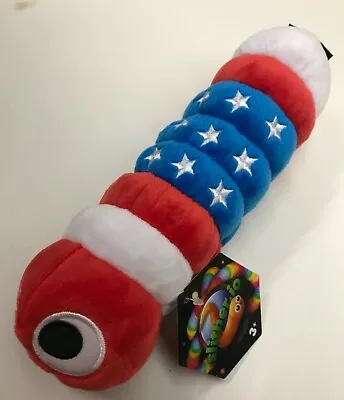 Slither.io 8  Plush Worm Stuffed Animal Patriotic Red White Blue Stars Flag NWT  • $10.95