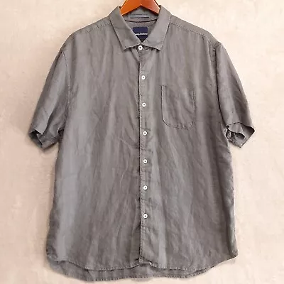 Tommy Bahama Mens Short Sleeve Silk Button Shirt Sz.XL/Dark Gray/Silk/Stitch  • $18.89