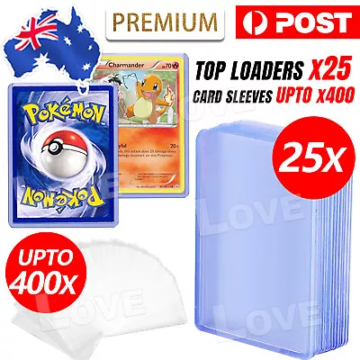 25x Toploader + 40-400x Penny Sleeves Top Loader Card Protector Pokemon MTG MEL • $13.95