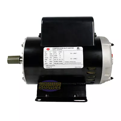 5HP Single Phase Electric Air Compressor Motor 23 Amp 7/8  Shaft 3450 RPM SF1.15 • $279.95