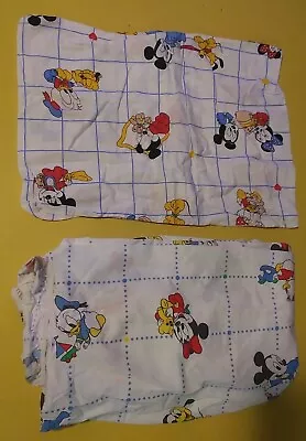 Vintage Dundee Disney Babies Fitted Crib Sheet & Pillowcase Mickey Minnie Pluto  • $30