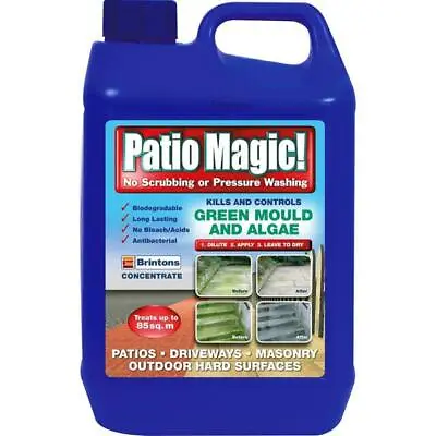 £12.79 • Buy Patio Magic Cleaner Liquid Concentrate Mould, Algae And Moss Killer 2.5 Litres