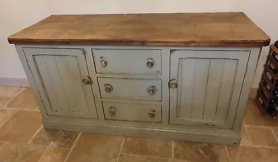 £225 • Buy Pine Sideboard With Drawers French Grey Bespoke Made Distressed Shelves