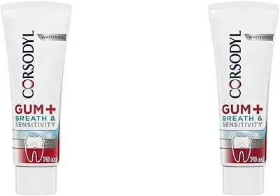 Corsodyl Gum+ Breath & Sensitivity Toothpaste Whitening 75ml (Pack Of 2) • £13.99