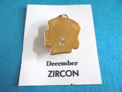 Vintage Mother-Grandmother Birthstone Charm From 1971 Display- December Zircon • $5