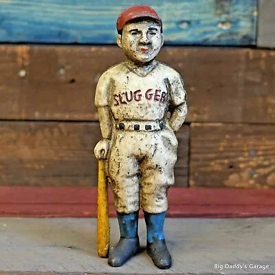 Baseball Boy Cast Iron Bank With Painted Antique Vintage Finish Decor Man Cave  • $29.99