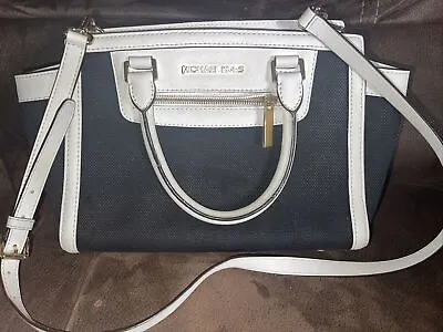 Michael Kors Black & White Selma Purse Handbag Double Handles Shoulder Strap • $33.99