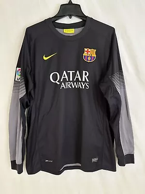 Nike Dri-Fit FCB Barcelona Qatar Airways Jersey Men LG Soccer Goalie Goalkeeper • $79.90