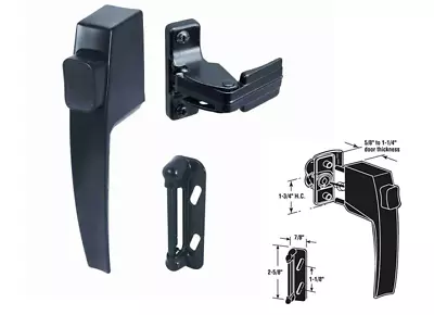 Screen And Storm Door Push Button Latch Set With Night Lock Black (Single Pack) • $9.15