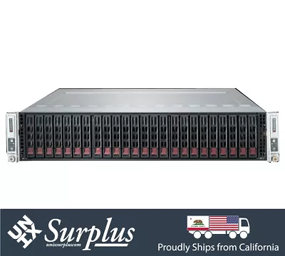 Supermicro 2 Node 24 Bay SAS2 6Gpbs UNRAID Server 4x E5-2667 V2 4.0Ghz Turbo CPU • $399.20